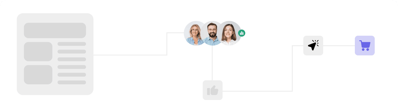 Illustration d’un parcours digital reliant contenu, équipe et conversion