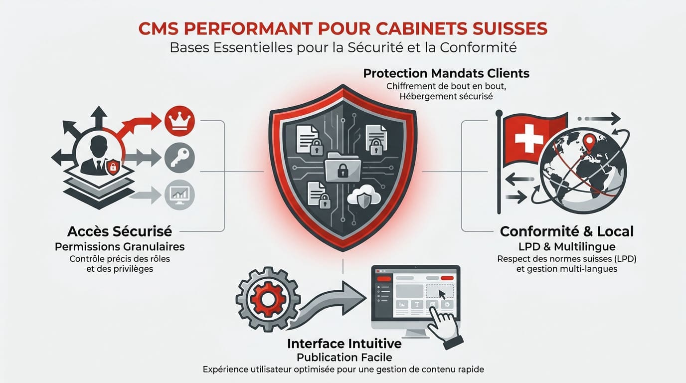 Sécurité et conformité LPD pour les CMS des cabinets suisses